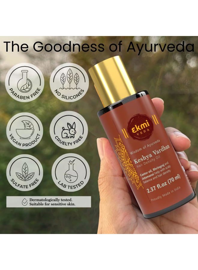 Ekmiveda Ayurvedic Castor & Rosemary Oil For Hair Density With Bhringraj, Coconut, Amla, Argan, Brahmi. DHT Blocker. Hair Loss Treatment For Women & Men, 2.37 Fl Oz - Image 5